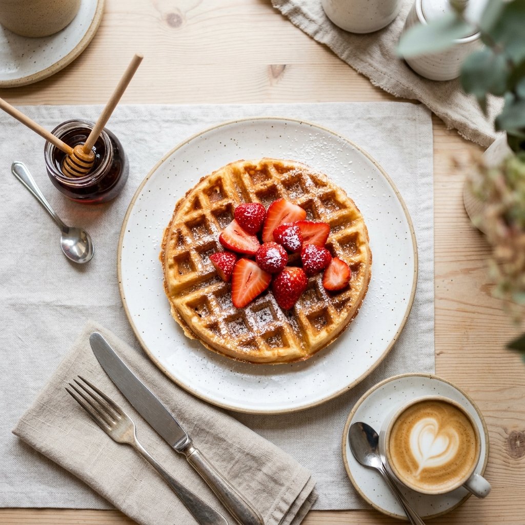 Signature Belgian Waffle with strawberries